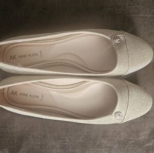 Anne Klein Glittery Gold Flats